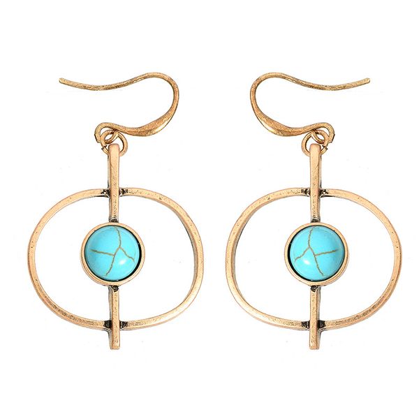 

bohemia retro style beach necessary big earrings summer turquoise basic joker stud earrings factory direct sale ing