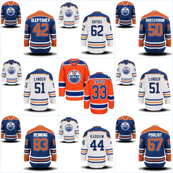 

Edmonton Oilers Jerseys 33 Cam Talbot 42 Anton Slepyshev 50 Jonas Gustavsson 51 Anton Lander 55 Mark Letestu 62 Eric Gryba Hockey Jersey