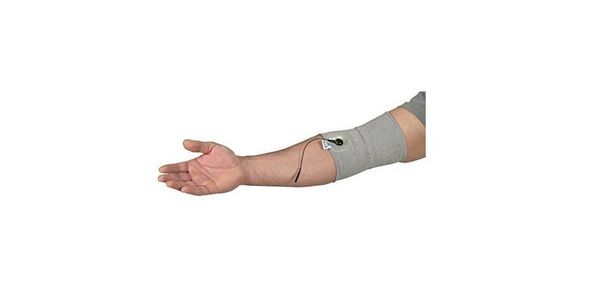 Elettrodo di supporto conduttivo per il gomito, massaggio in fibra d'argento, per prevenire la stimolazione dei reumatismi per Tens/EMS con cavo