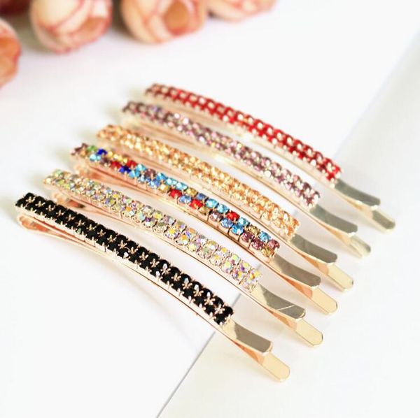 

brand new fountain hairpin one word folder liu hai side hairpin hairpin hair ornaments small card clip fj188 mix order 60 pieces a lot, Golden;silver