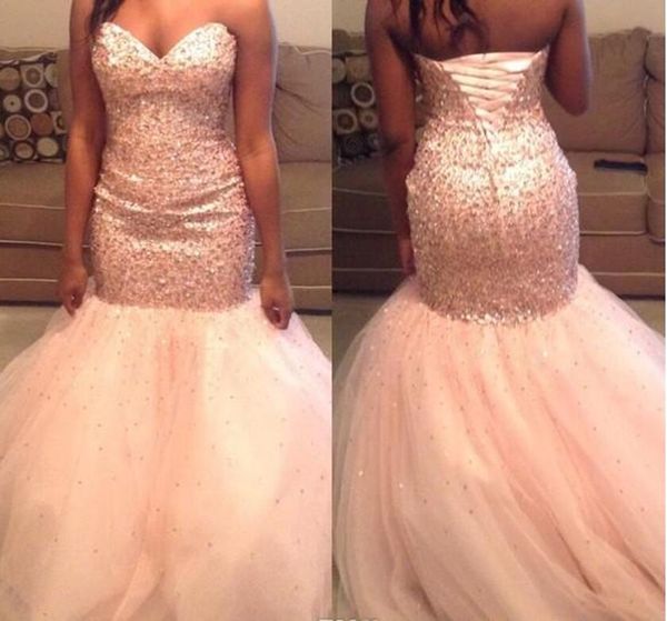 

румяна розовый bling блестками платья выпускного вечера сексуальная спинки 2017 новый русалка милая ruched тюль длинные формальный повод, Black