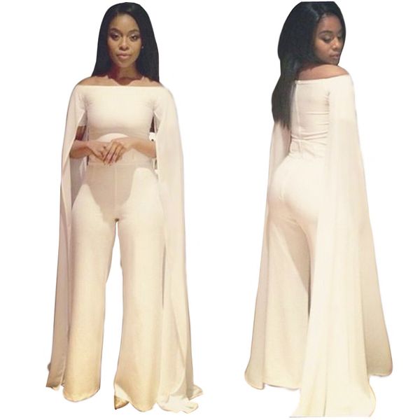 

wholesale- 2016 new type european and american fashion ladies slim casual skinny siamese cloak jumpsuits, Black;white