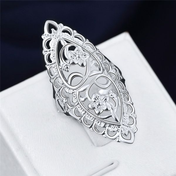 

fashion cute 925 sterling silver filled hollow big ring ladies finger jewelry gift