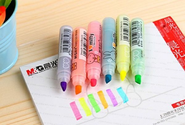 

wholesale-free shipping/new cute mify diy multifunction fluorescent pen/color highlighter marker/wholesale, Black;red