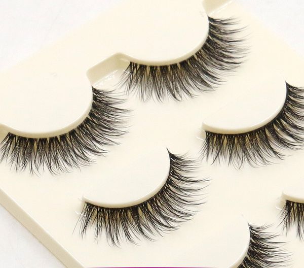 

wholesale- 3pairs of women ladies makeup thick false eyelashest10eye lashes long black natural 3dfake lash pure handmade makeup beauty tool