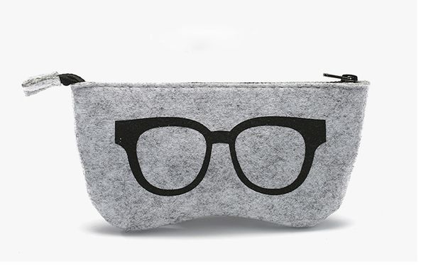 

20pcs cosmetic bags 5colors exquisite wool felt cloth eyeglass case sunglasses boxes