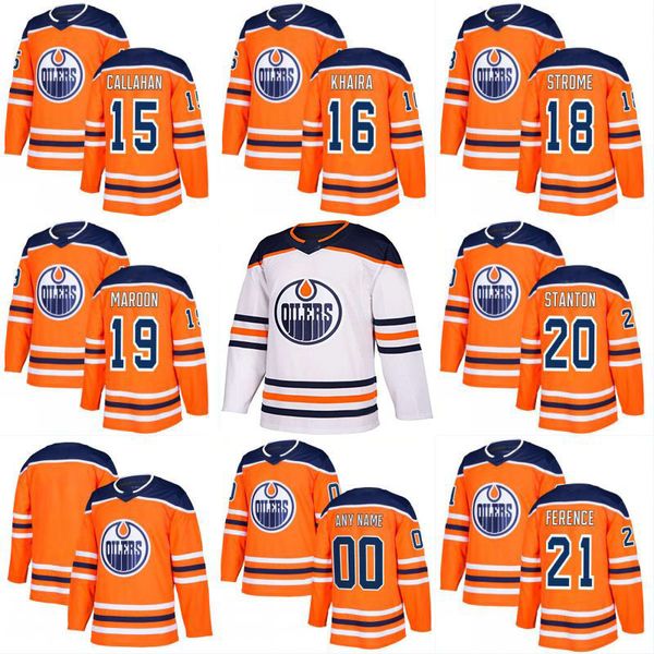 

2017-2018 Season 19 Patrick Maroon 18 Ryan Strome 16 Jujhar Khaira 15 Mitch Callahan 21 Andrew Ference Edmonton Oilers Custom Hockey Jerseys