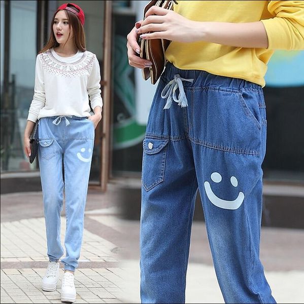 

spring and autumn 14-16 years old girls trousers 13 junior high school students girls loose waist trousers 17 loose feet jeans, Black