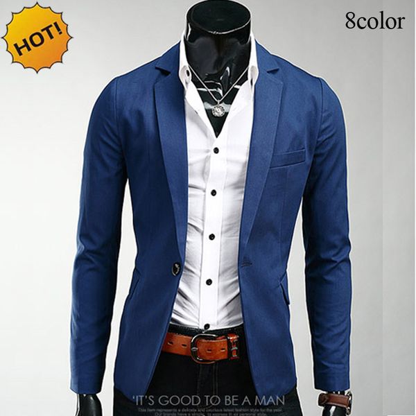 

fashion 2017 spring autumn slim fit casual brand clothing single breasted suit jacket mens blazer men korean suit 8color, White;black
