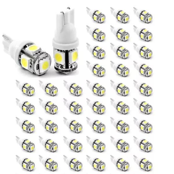 

1000pcs t10 led w5w 5smd 5050 194 car light wedge lamp bulbs auto tail light side parking dome door map 12v styling