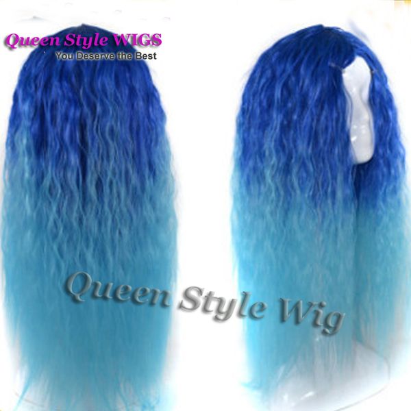 

Beauty Long Curly Synthetic Hair Wig Synthetic Heat Resistant no Lace Front Wig Kinky Curly Black Ombre Silver grey Wigs for Black Women