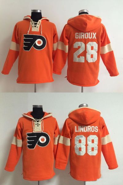 

wholesale 2016 new philadelphia flyers hoodies 28 claude giroux 88 eric lindros winter classic ice hockey hoodies, Black;red