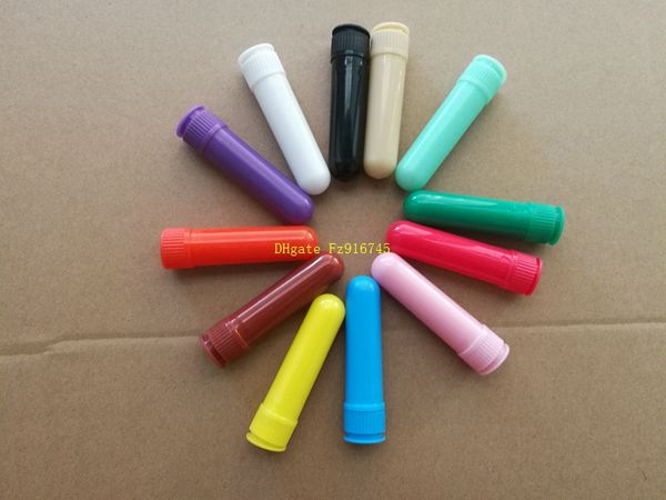

500sets/lot fast shipping 12 colors blank nasal inhaler sticks, plastic blank nasal inhalers for diy essential oil