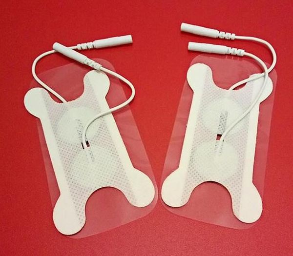 Kostenloser Versand 20 Stück weiße Throat EMS TENS-Einheit Akupunktur-Elektrodenpads mit 2,0-mm-Pin für Schluck-Hals-Physiotherapie