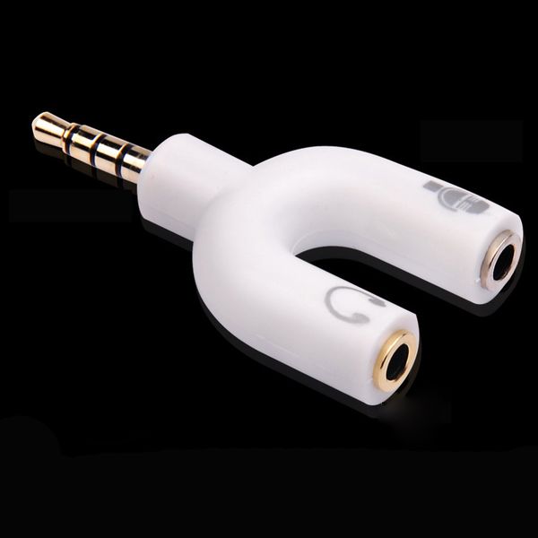 

3.5mm stereo splitter audio earphone headset headphone microphone adapter male and female adapters connector cable for mobile phone