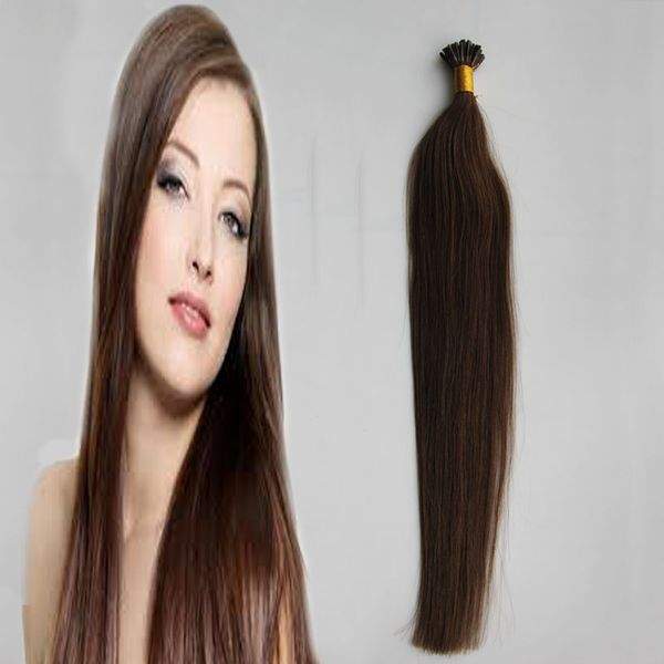 4 Dark Brown Brazilian Hair I Tip Colored Hair Extensions 50g 50s