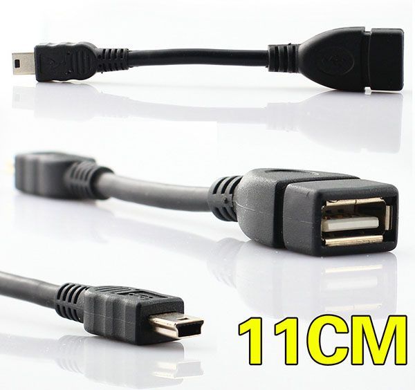 

11cm micro usb to mini usb host otg cable for dac portable digital amplifier tablet pc mobile phone mp4 mp5 100pcs/lot