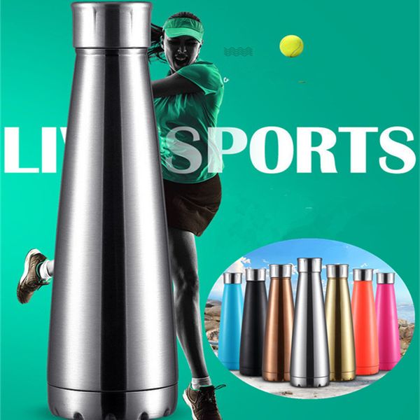 

the new pyramid shaped stainless steel vacuum cup 400ml outdoor sports water bottle 50pcs ib073