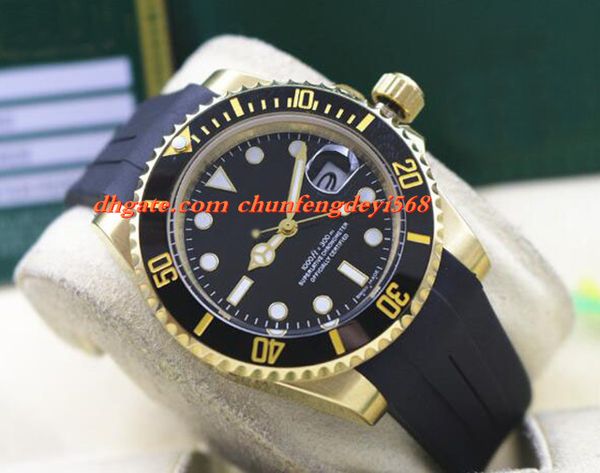 

fashion luxury factory 116618 rubber bracelet black ceramic 40mm automatic movement men watches new arrival, Slivery;brown