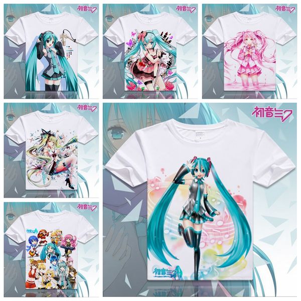 

wholesale- 2016 clothes hatsune miku t shirt anime japanese famous animation novelty summer men's t-shirt cosplay costume clothing xd-0, White;black