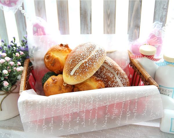 

200pcs / серия элегантный белый письмо сэндвич wrap бумаги, 25x35cm продовольственная упаковка восковое масло пергамента бесплатная доставка