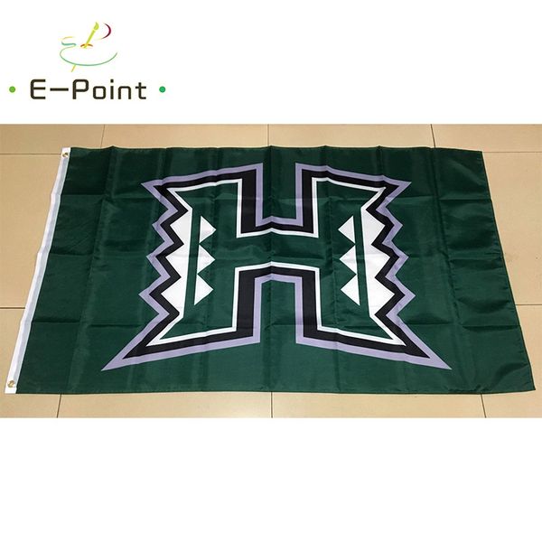 Bandiera in poliestere NCAA Hawaii Warriors Team 3ft * 5ft (150 cm * 90 cm) Bandiera Banner decorazione battenti giardino domestico regali all'aperto