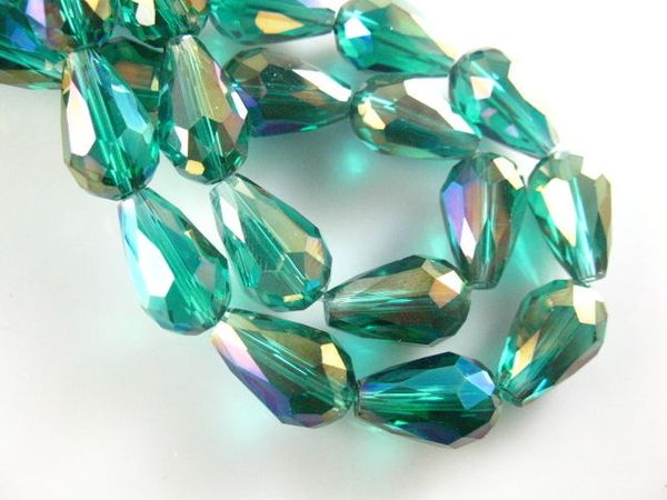 

500pcs 8x12mm teardrop faceted crystal glass loose spacer beads crafts