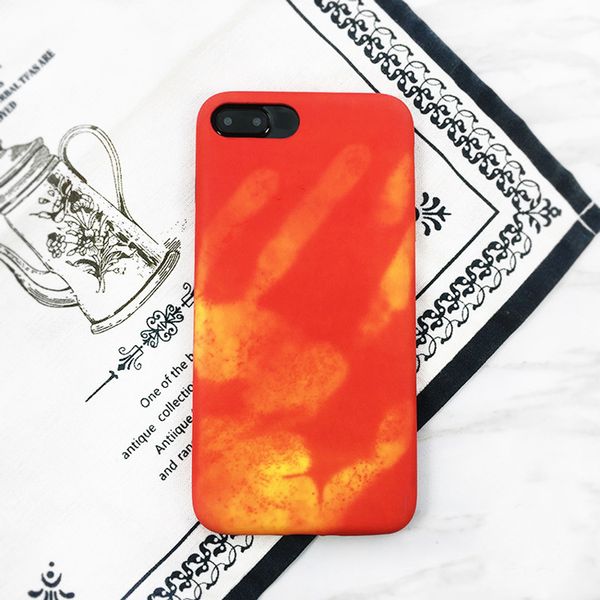 

thermosensitive color change case magical pu fingerprint back cover temperature sensing thermal sensor heat shell for iphone 6s plus 7 plus