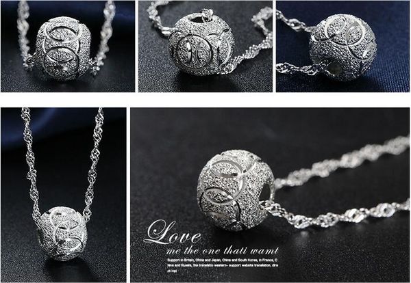 

Женщины кулон стерлингового серебра 925 мяч мода серебряные цепи ожерелья ювелирн