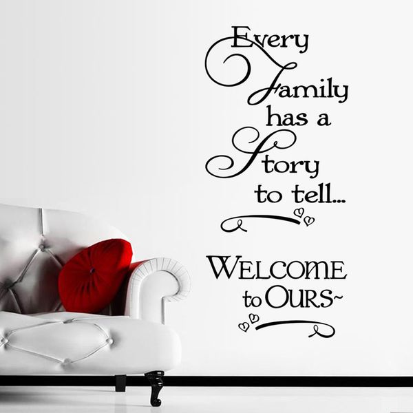 

welcome to our home family quote wall decals decorative removable heart vinyl wall stickers home decor bed room ing