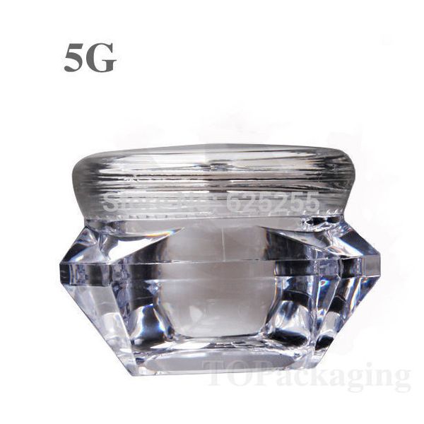 

wholesale- 20pcs/lot-5g cream jar,small diamond shape nail art canister,empty plastic cosmetic container,mini sample makeup sub-bottling