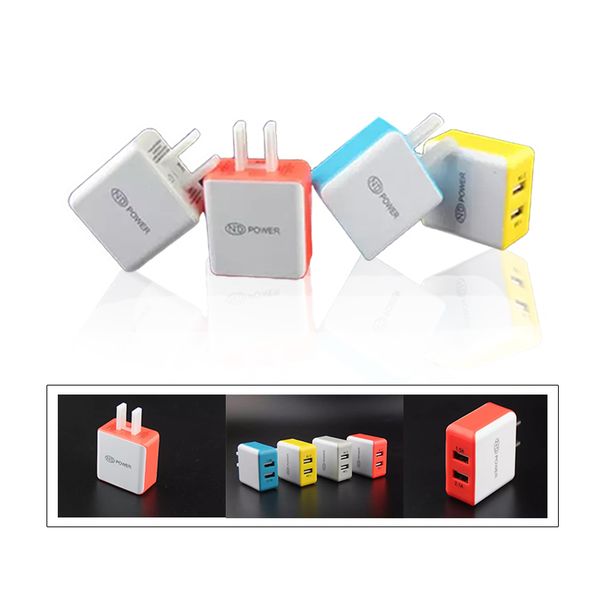 

colorful square 5v 2.1a dual usb us charger charging adapter for apple samsung any phone tablet computer dhl