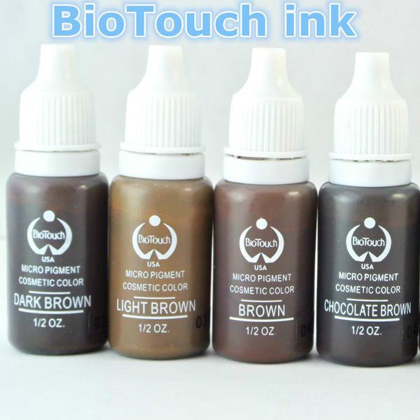 

Professional 4 Colors Permanent Makeup Ink & Bio-Touch Micro Pigment Cosmetic 15ml/Bottle Kits Supply Free Shipping