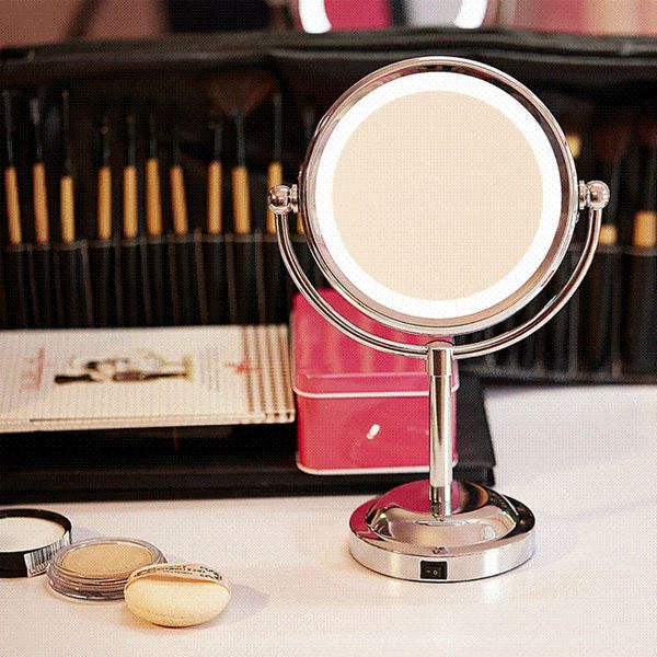 Girls Beauty Makeup Mirror With Light Cosmetic Side Magnifying Girls Beauty Makeup Mirror With Light