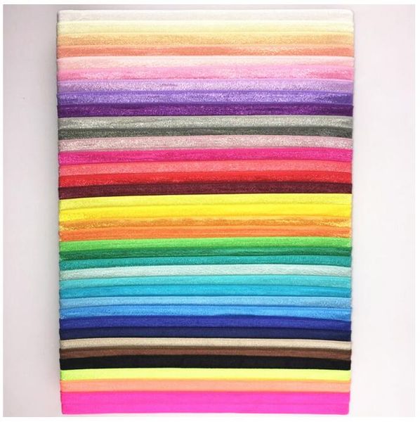 Frete Grátis Rainbow Elastic Headbands Do Bebê Meninas DIY Hair Band Acessórios 35 Cor para Escolher 1.5 cm de largura 36 cm tamanho