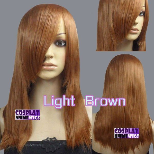 

50cm light brown heat styleable layered medium cosplay wigs 71_llb, Golden;white