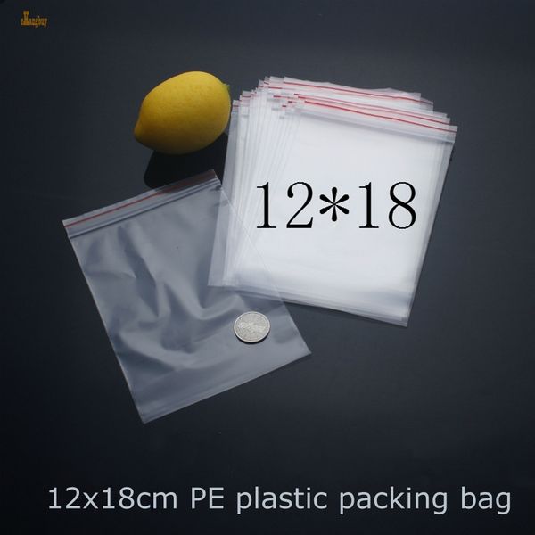 

bolsas de regalo packaging 200pcs size 12x18cm pacakging zipper lock recycle plastic bags pe transparent ziplock clear bags