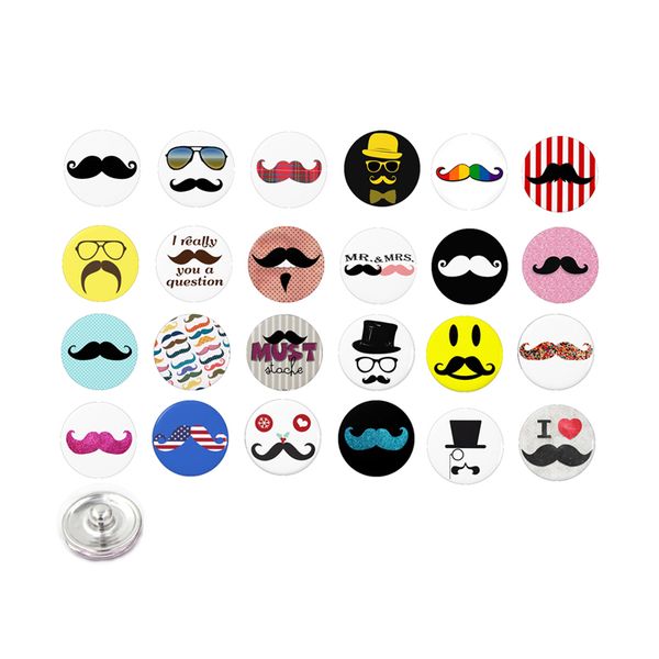 

wholesale diy jewelry interchangeable funny mustache beard buttons for snap jewelry bracelet jewelry diy