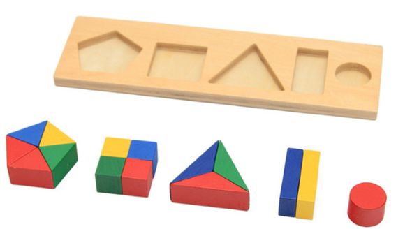 

new wooden baby toy montessori geometric shapes blocks early childhood education preschool training learning toys