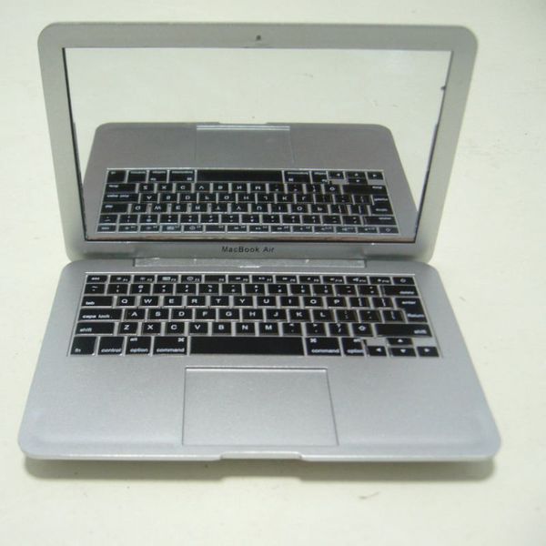 

white and silver mini lap mirror lapportable mini mirror personality for macbook air 100 pcs/lot dhl