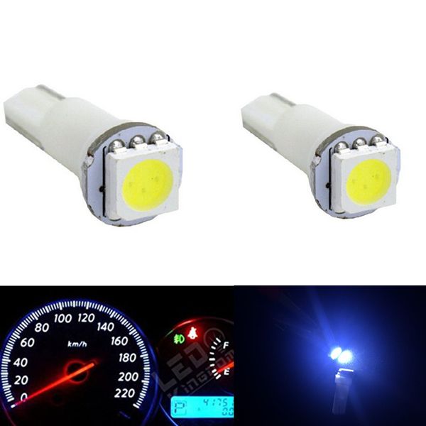 

100pcs auto car 5050 smd t5 74 70 37 car dash wedge dashboard instrument led light white 12 v dc