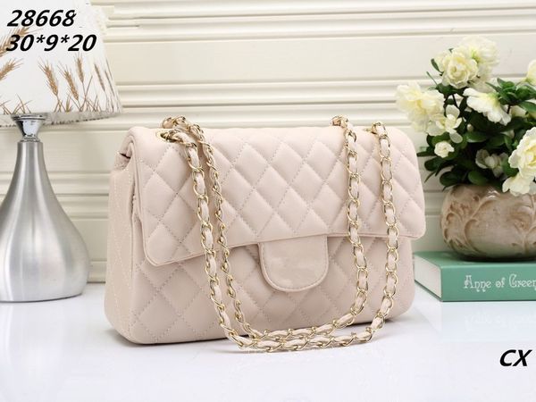 

women shoulder bag classic leather golden chain retail new bags handbags shoulder bags tote bags messenger 30*20*9cm
