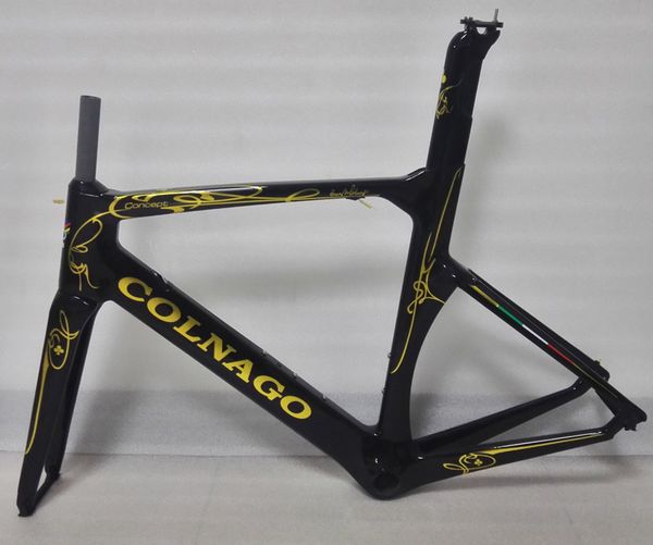 

whosale новый 2017 colnago концепция черный / золото версия ud вело бичи bicicletta углерода дорожный велосипед 45/48/50/52/54/56 см
