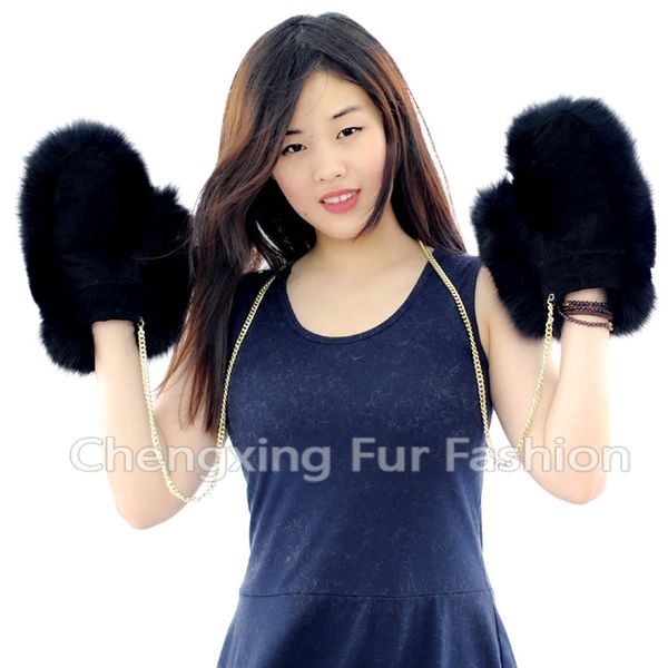

wholesale- cx-a-67b winter warm fingerless gloves women real fur gloves, Blue;gray