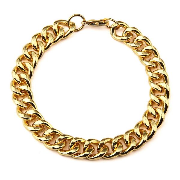 

chain & link bracelet 1.1cm width gold wristband fashion men hip hop jewelry chains bangle women men jewelry, White