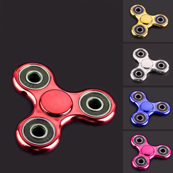 

new colorful fidget spinner electroplate colour hand spinner plastic edc for autism and adhd children toy tri-spinner fidget toy handspinner