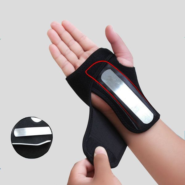 

wholesale- sport wristband wrist straps gym protector safety wrist straps fixed palm steel wrist support brace for carpal tunnel