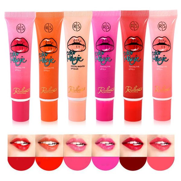 

wholesale- waterproof 6 pcs tattoo peel off mask tint long lasting waterproof lip gloss lipstick on sale