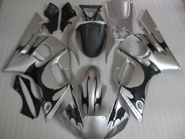 

plastic fairing kit for yamaha yzf r6 98 99 00 01 02 silver black fairings set yzfr6 1998-2002 ot27