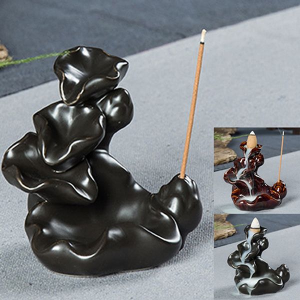 

wholesale- mini chinese style incense holder mountain stream ceramic incense burner